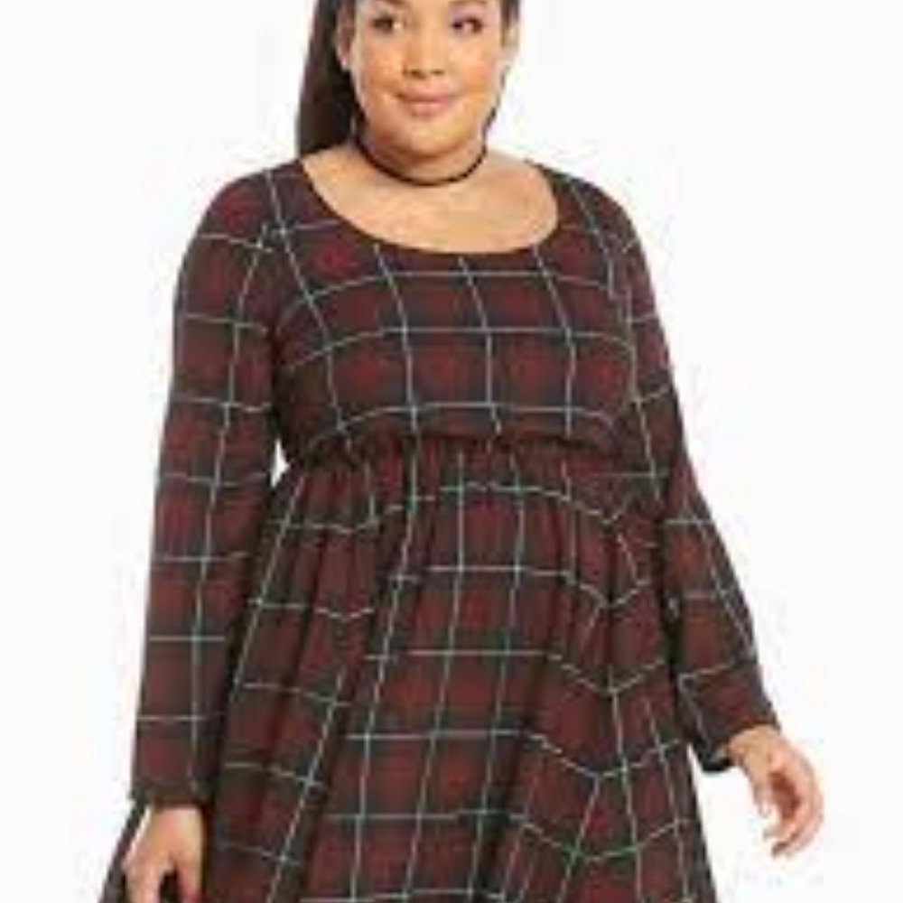Plaid Crossback Skater Dress